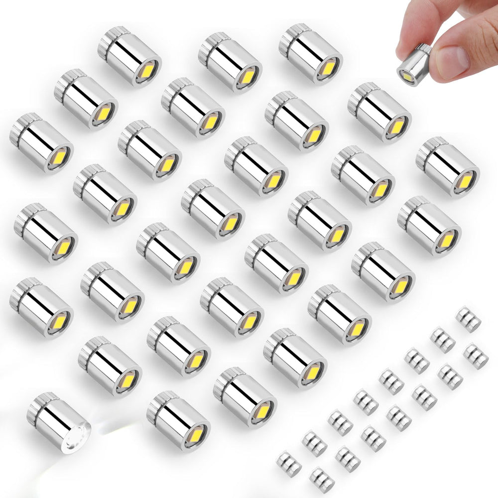 BTFO 30pcs micro mini LED lights, battery operated for quick dollhouse setup.