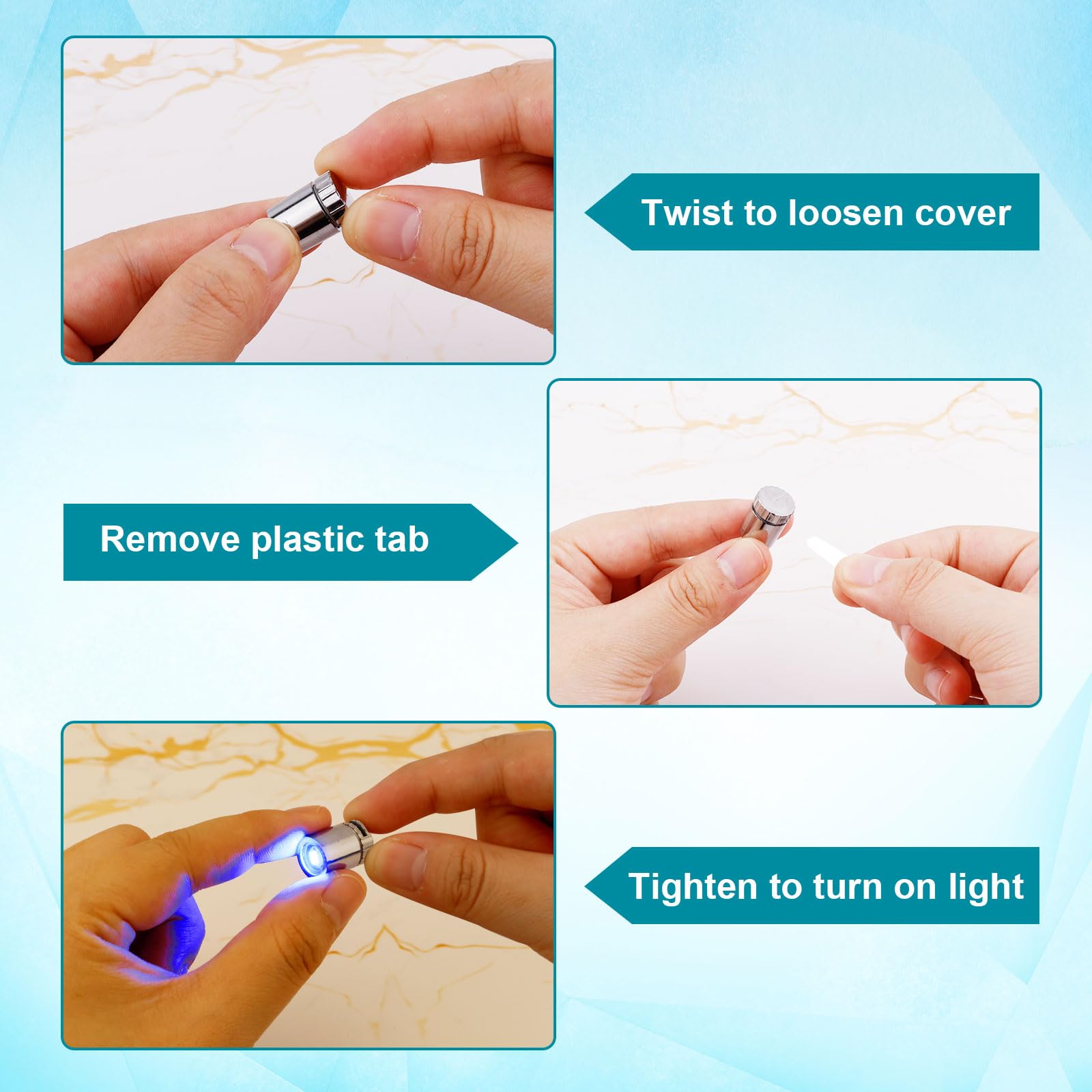 BTFO compact silver LED light easy to place on crafts
