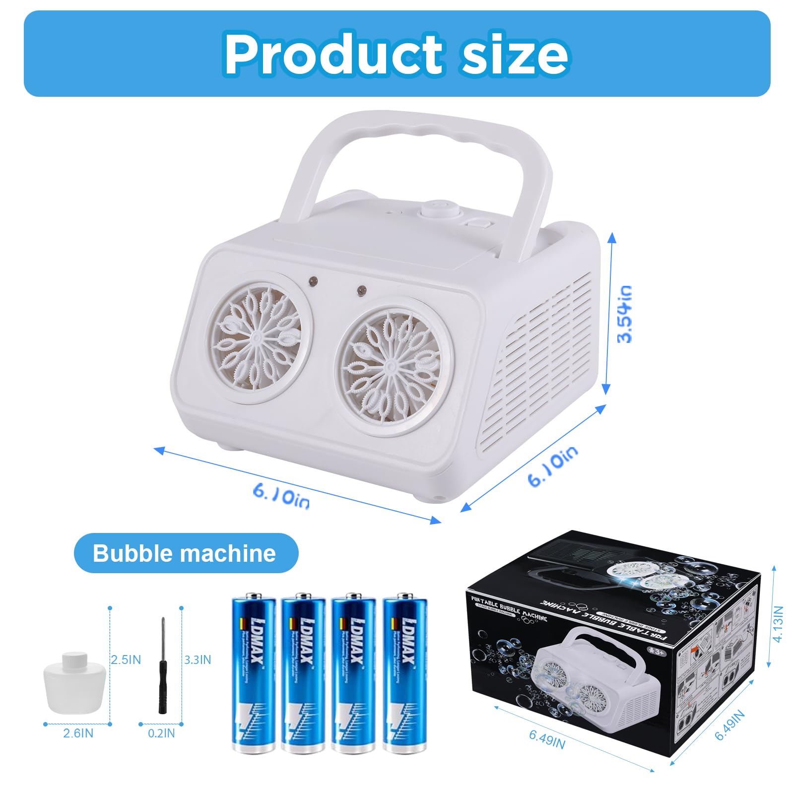 Bttyu battery-powered option allowing bubble output without outlets