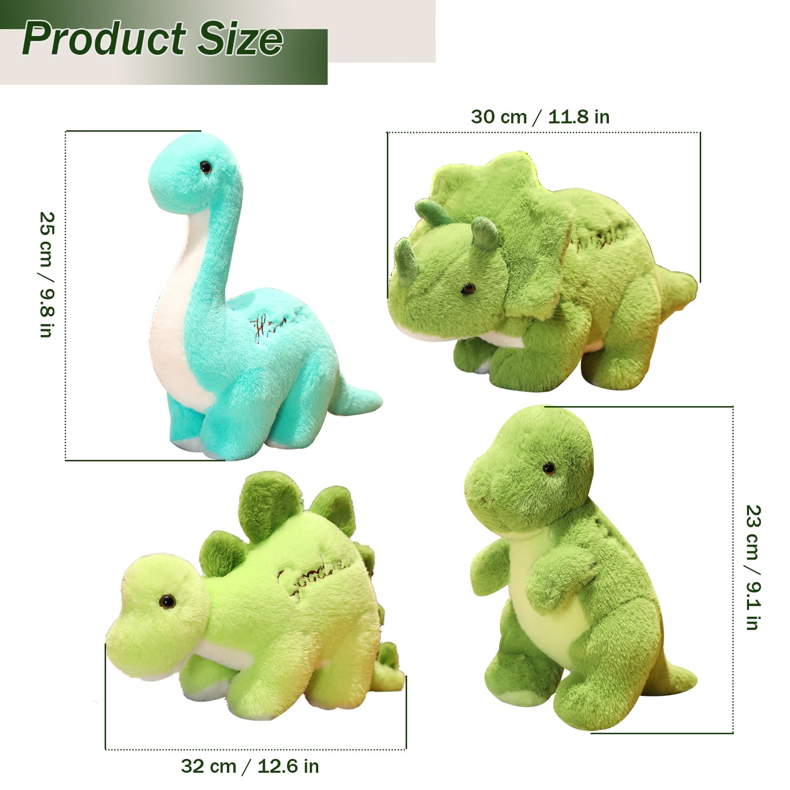 BUALR Triceratops plush close-up, colorful and cuddly for imaginative stories