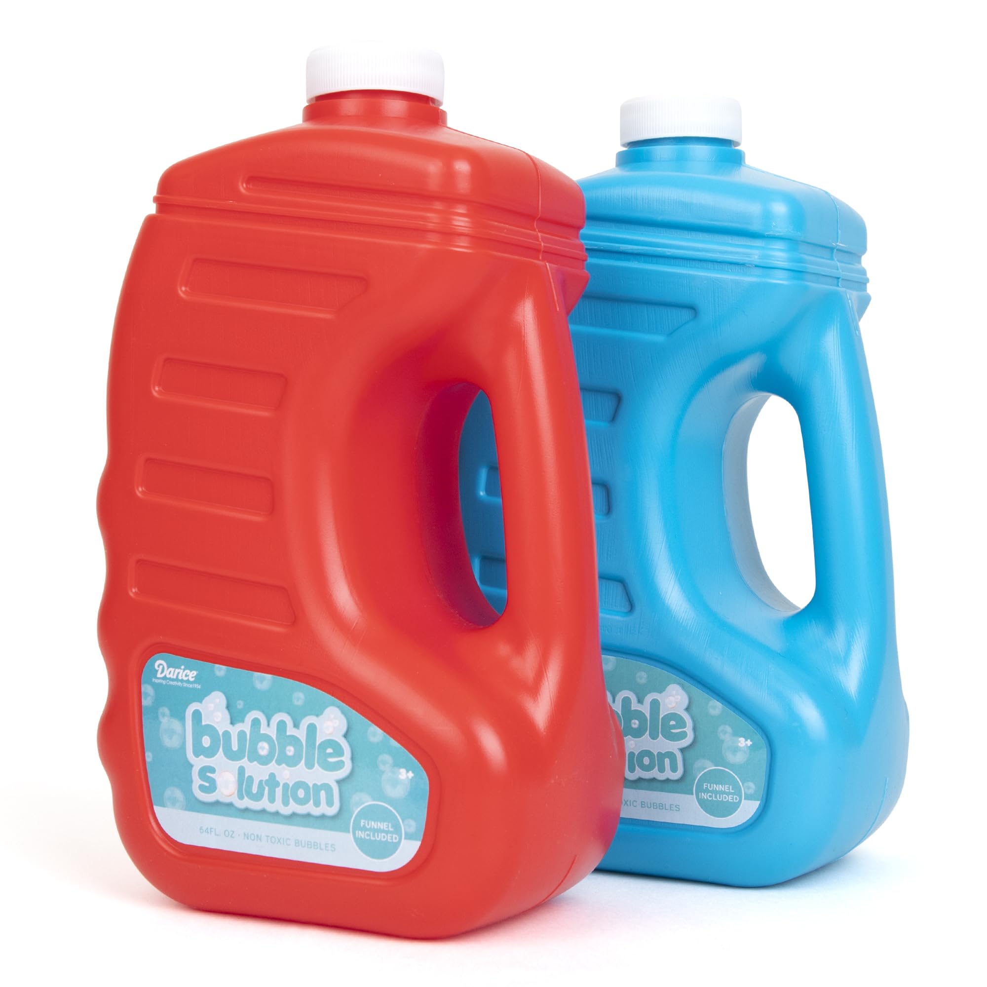 Bubble Play Darice 128oz bottle pour for easy refills and longer bubble sessions.