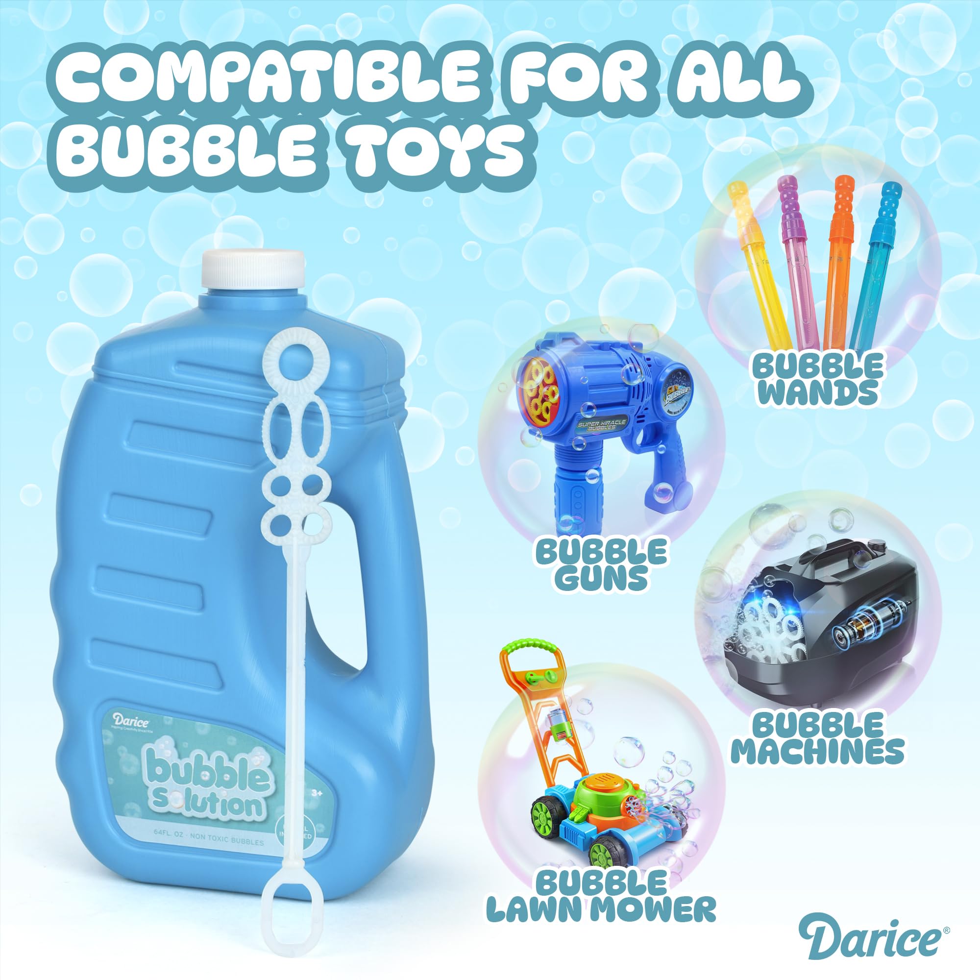 Bubble Play non-toxic formula safe for toddlers during family bubble sessions.