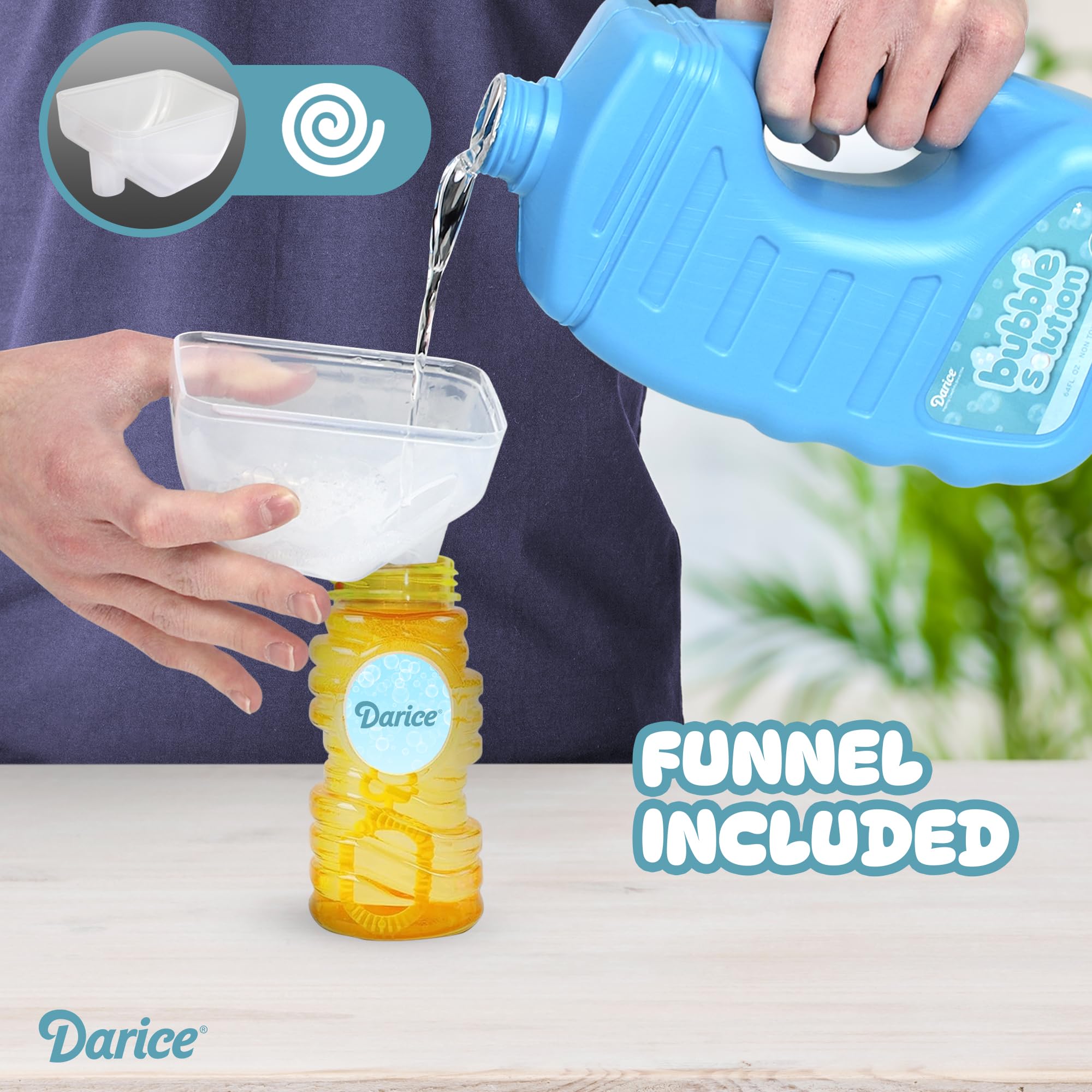 Bubble Play pour-top design for easy, spill-free refills.