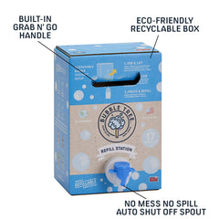 Bubble Tree auto-shutoff-spout demonstrates spill control for worry-free play.