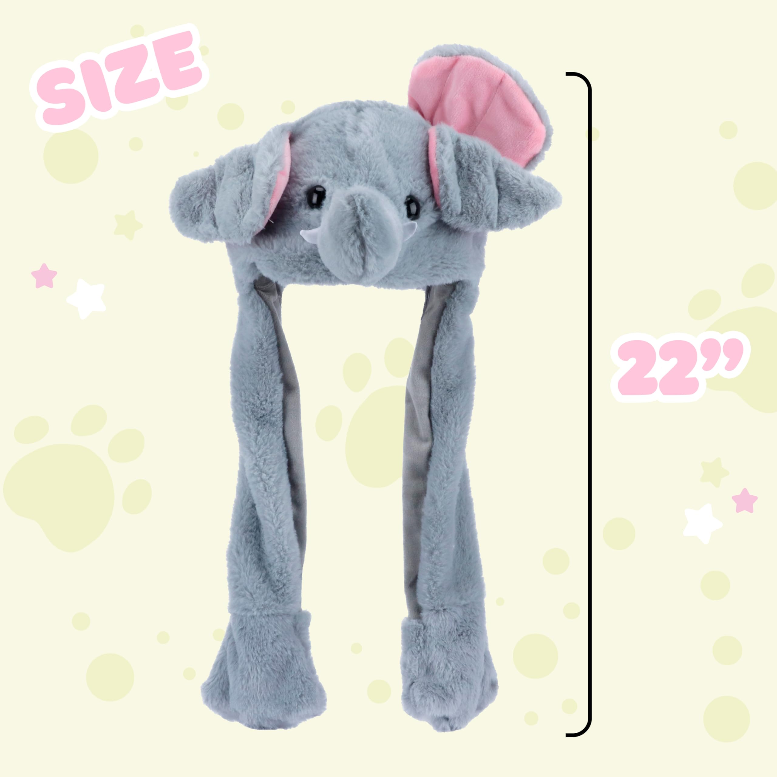 Bubblepompom Elephant Hat worn by a child, comfy and stretchy.