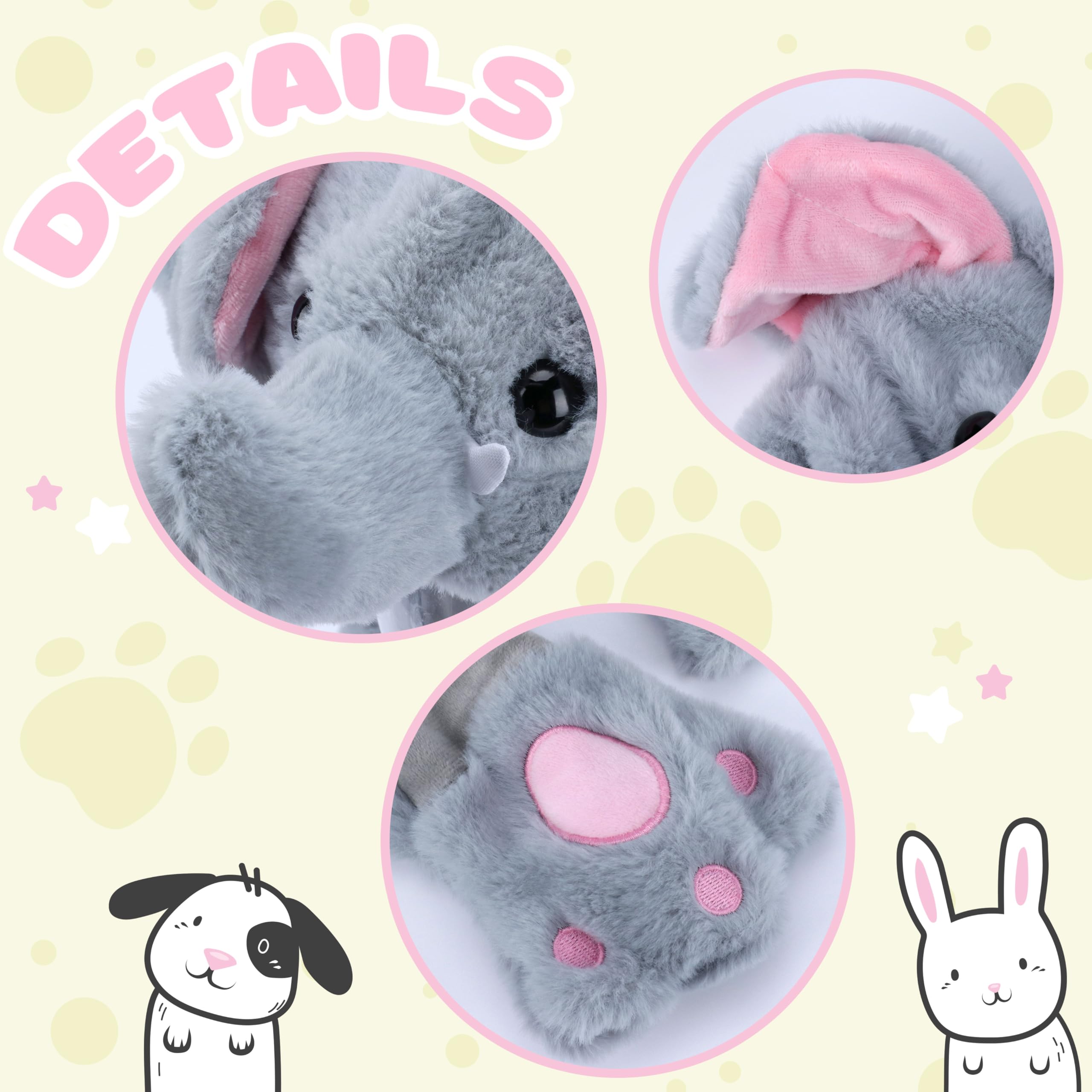 Bubblepompom Elephant Hat paws activate ear movement for fun.