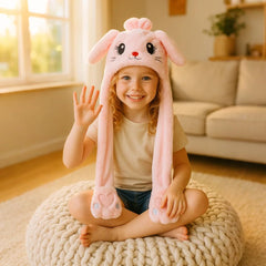 Bubblepompom kitty hat paws press action demonstrates interactive, entertaining wear for kids.