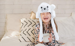 22-inch Bubblepompom seal hat fits kids aged 3+ comfortably.