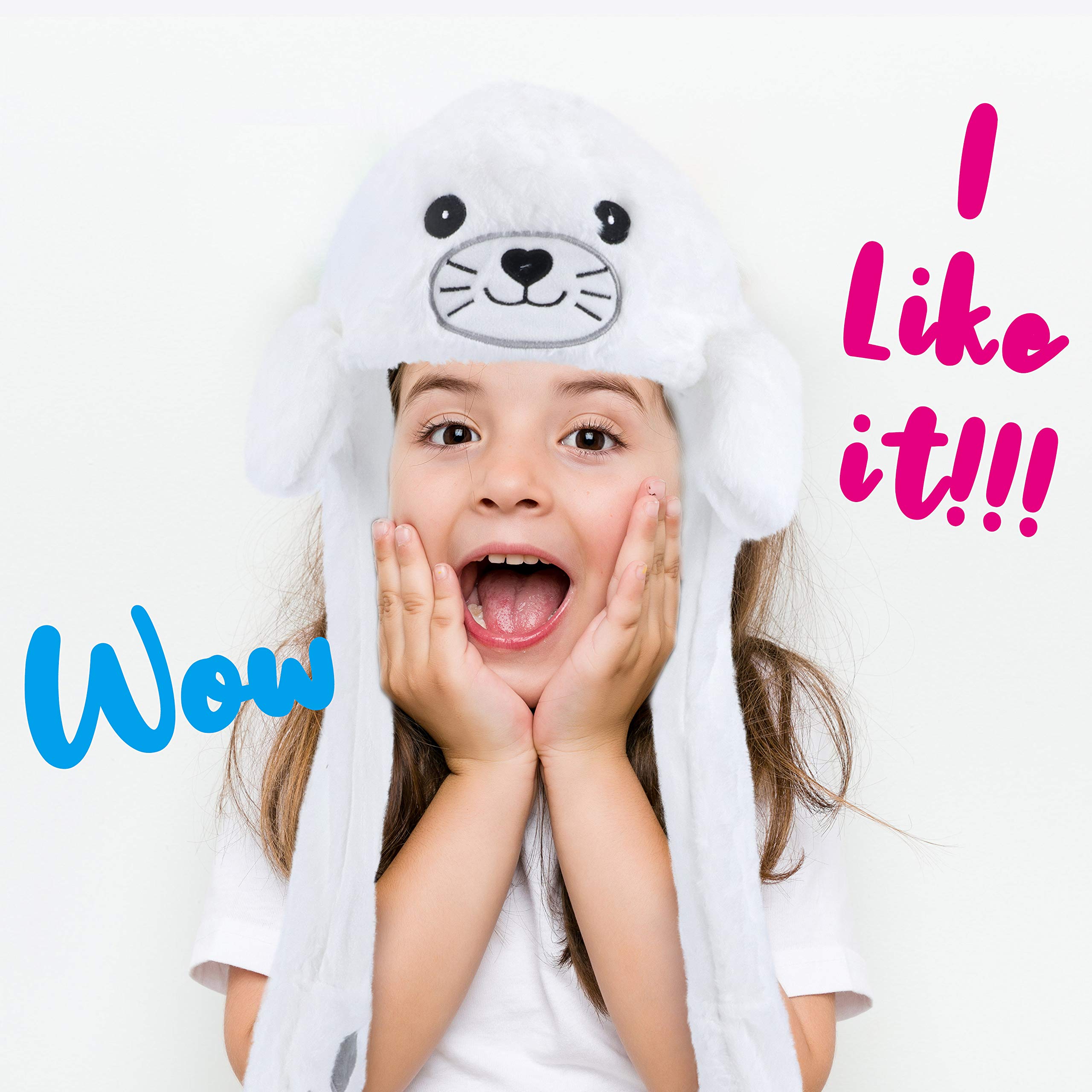 Paws move beside the ears for entertaining kid-friendly interaction.