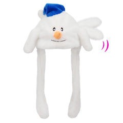 Bubblepompom snowman hat with moving ears for playful photos
