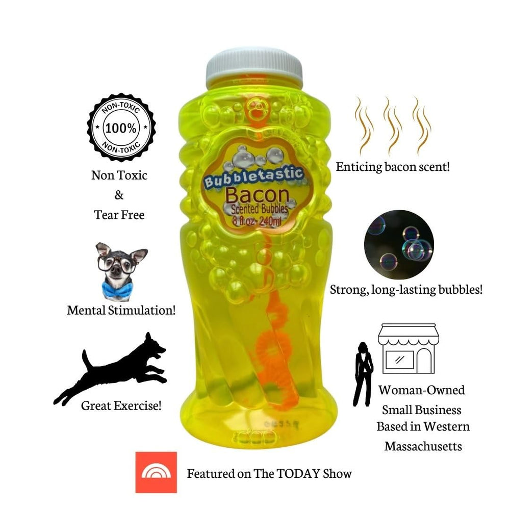 Bubbletastic 8oz bottle provides ample bubbles for outdoor sessions