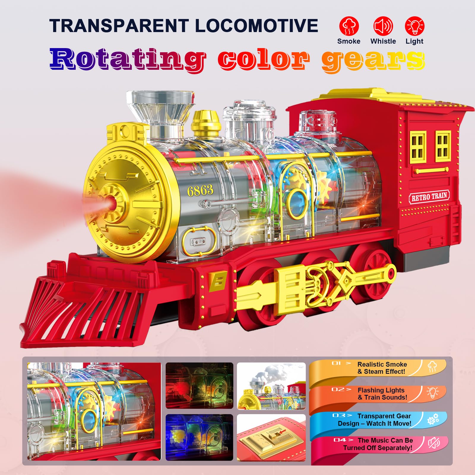 BUBUQE train runs on USB power for uninterrupted playtime