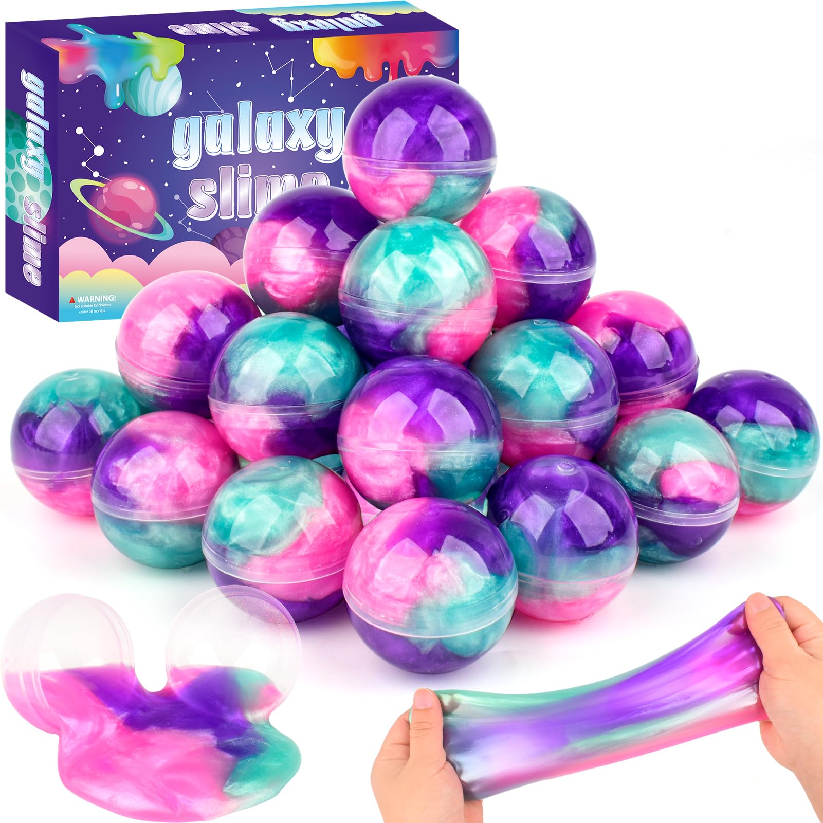 Bucaikein galaxy slime ball 3-color sphere offers tactile fun for imaginative play
