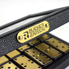 Bucher&Rossini luxury pearl leather case keeps dominoes organized and protected