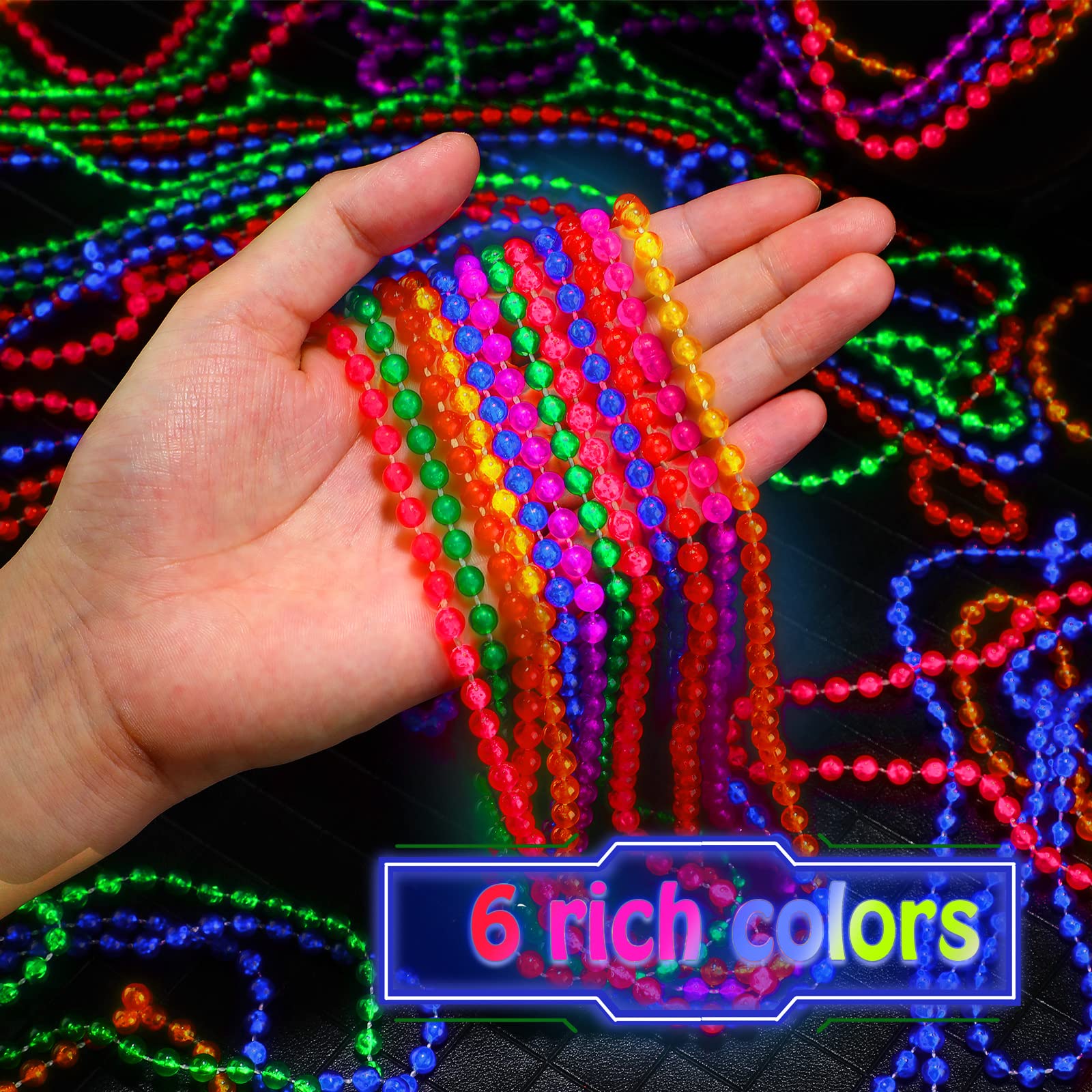 Bucherry 30-piece neon beads pack with five pieces of each color