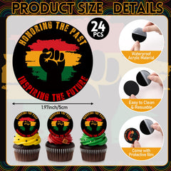 Bucherry 24-pcs toppers add instant, reusable celebration decor.