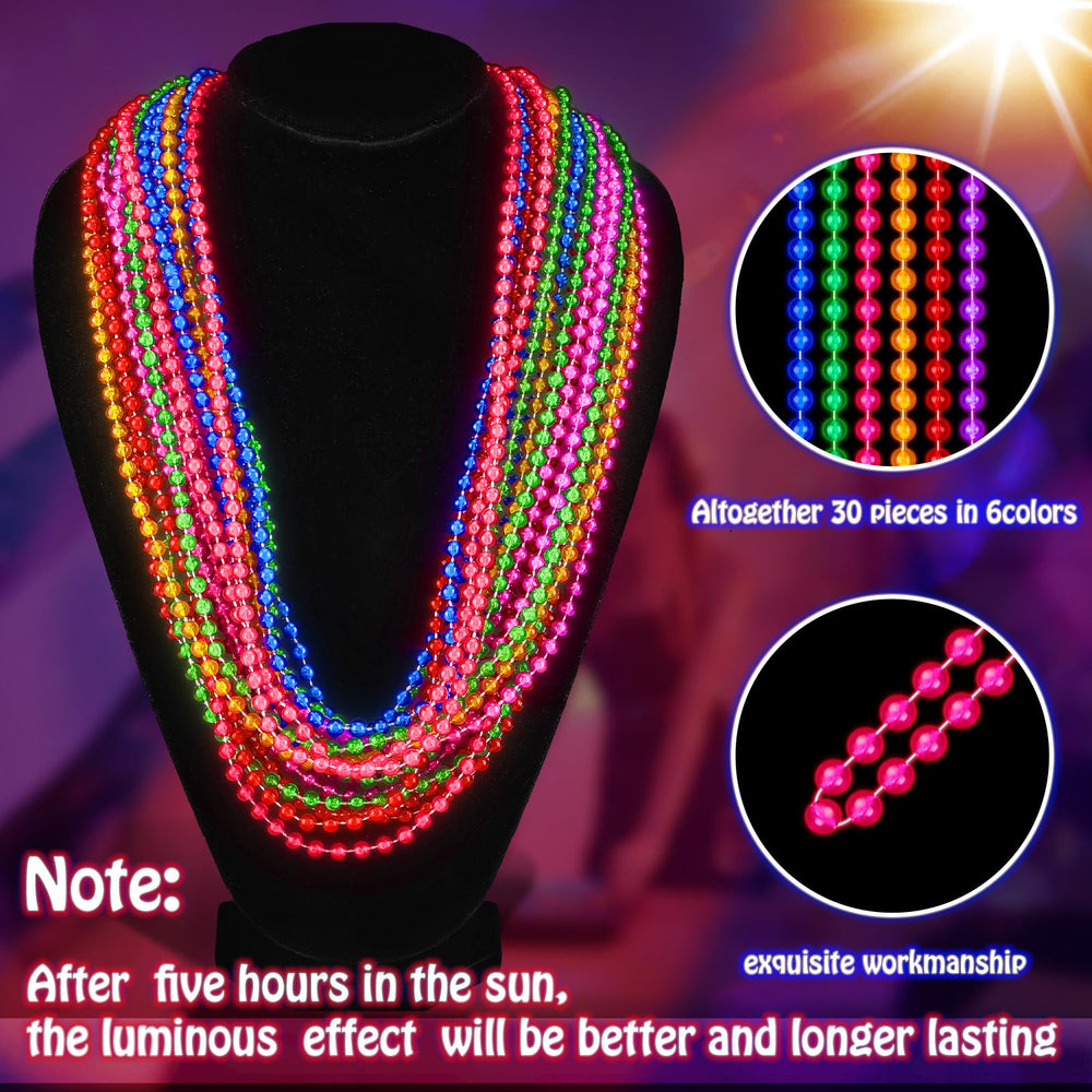 Bucherry neon necklace worn comfortably with a long 33-inch length