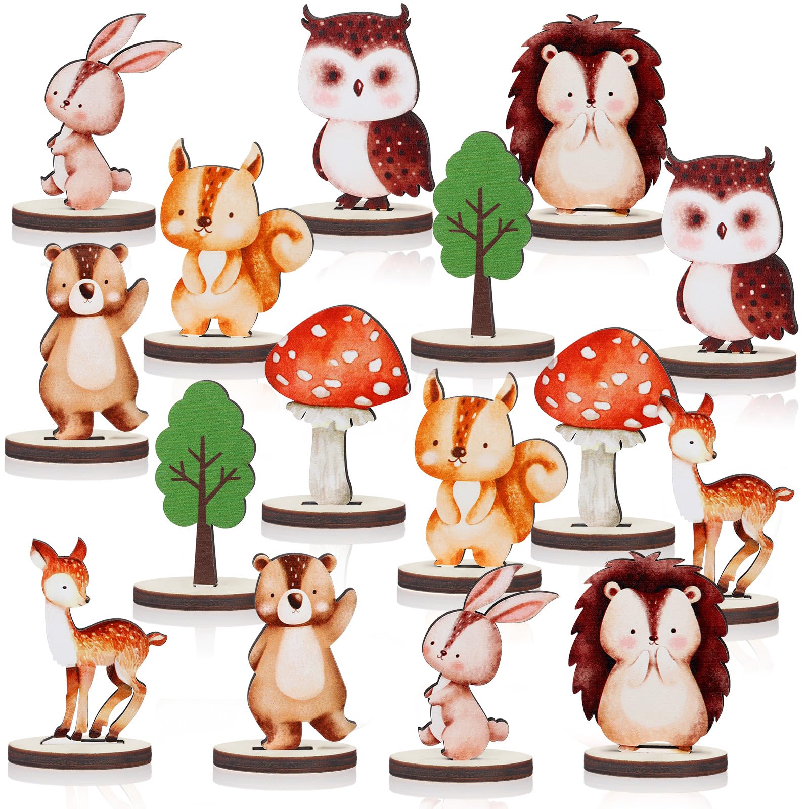 Bucherry woodland bear cutout enhances rustic table decor for celebrations.