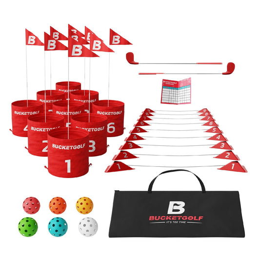 bucketgolf bundle set with carry bag for versatile outdoor fun