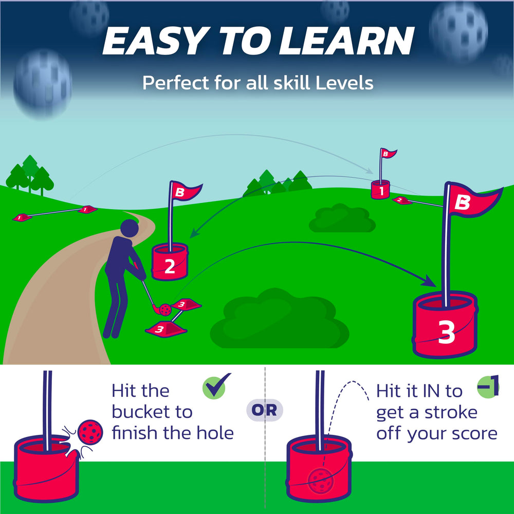 Bucketgolf custom course design setup quick layout for fresh challenges.