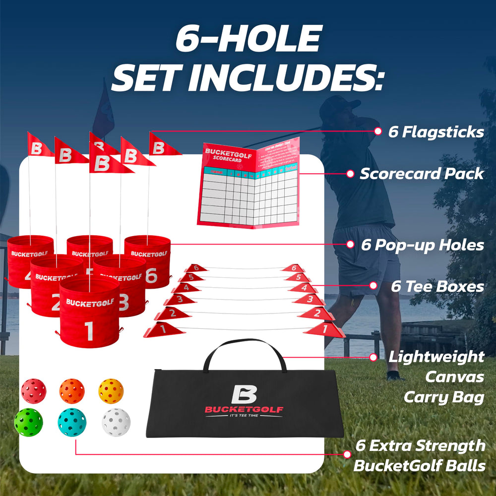 Bucketgolf family fun for backyard, park, or beach gatherings.