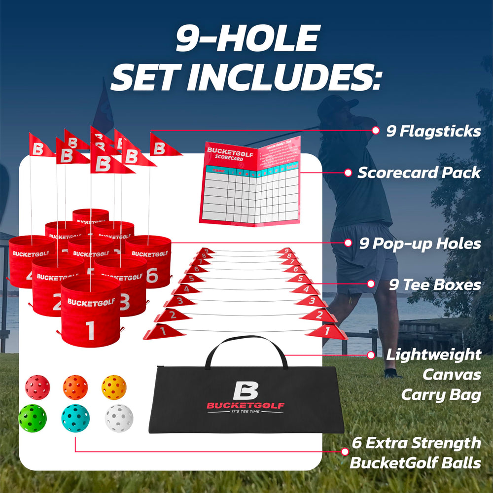 Bucketgolf Game Pro outdoor setup on the beach, fun for kids.