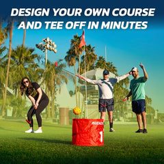 bucketgolf two clubs right and left hand invite inclusive play for everyone.