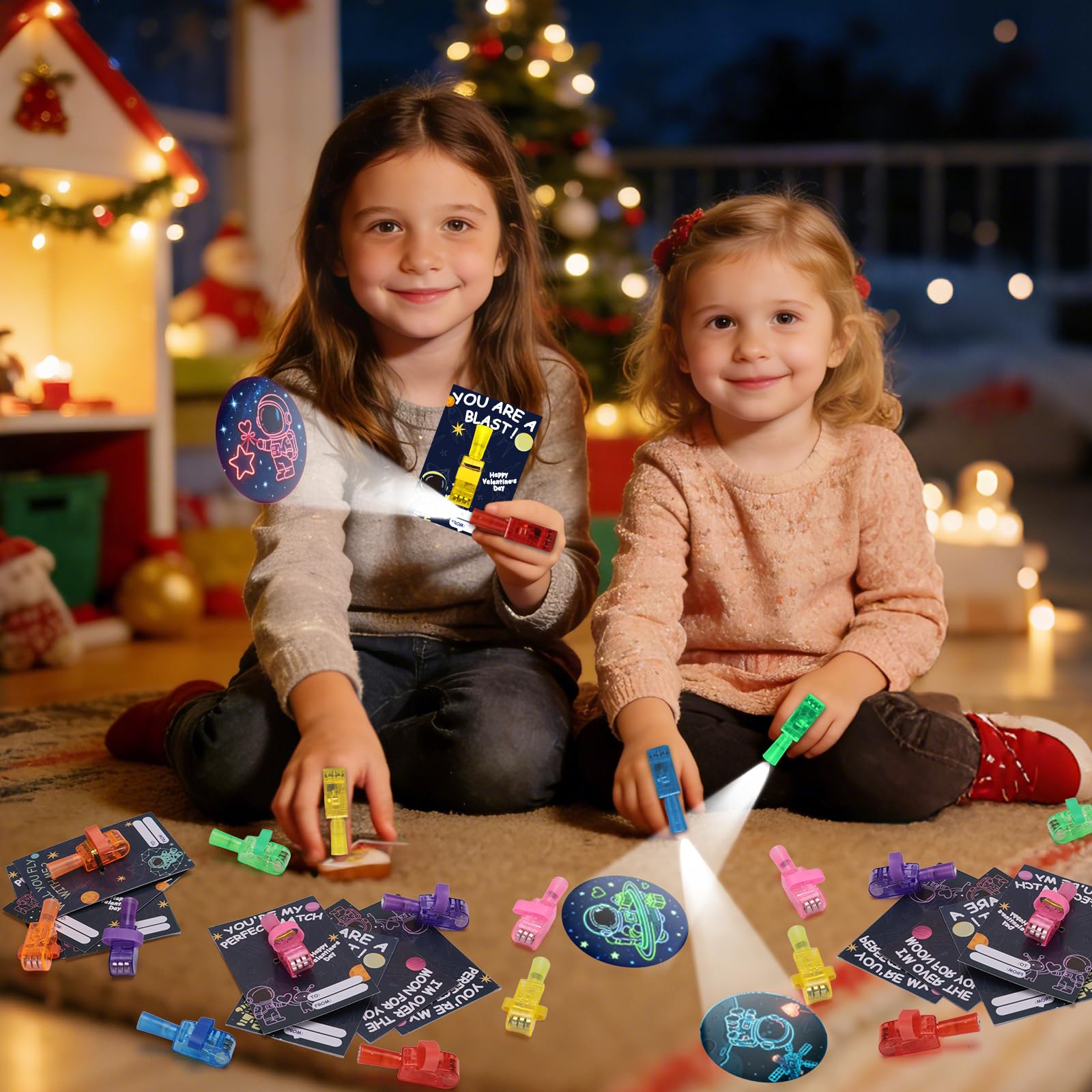 Budbof 28-piece set includes cards, lights, and twist-ties for easy gifting.
