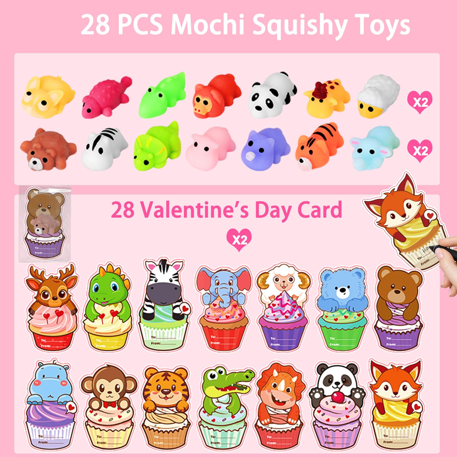 Budbof kawaii animal mochis with varied designs for stress-relief fun