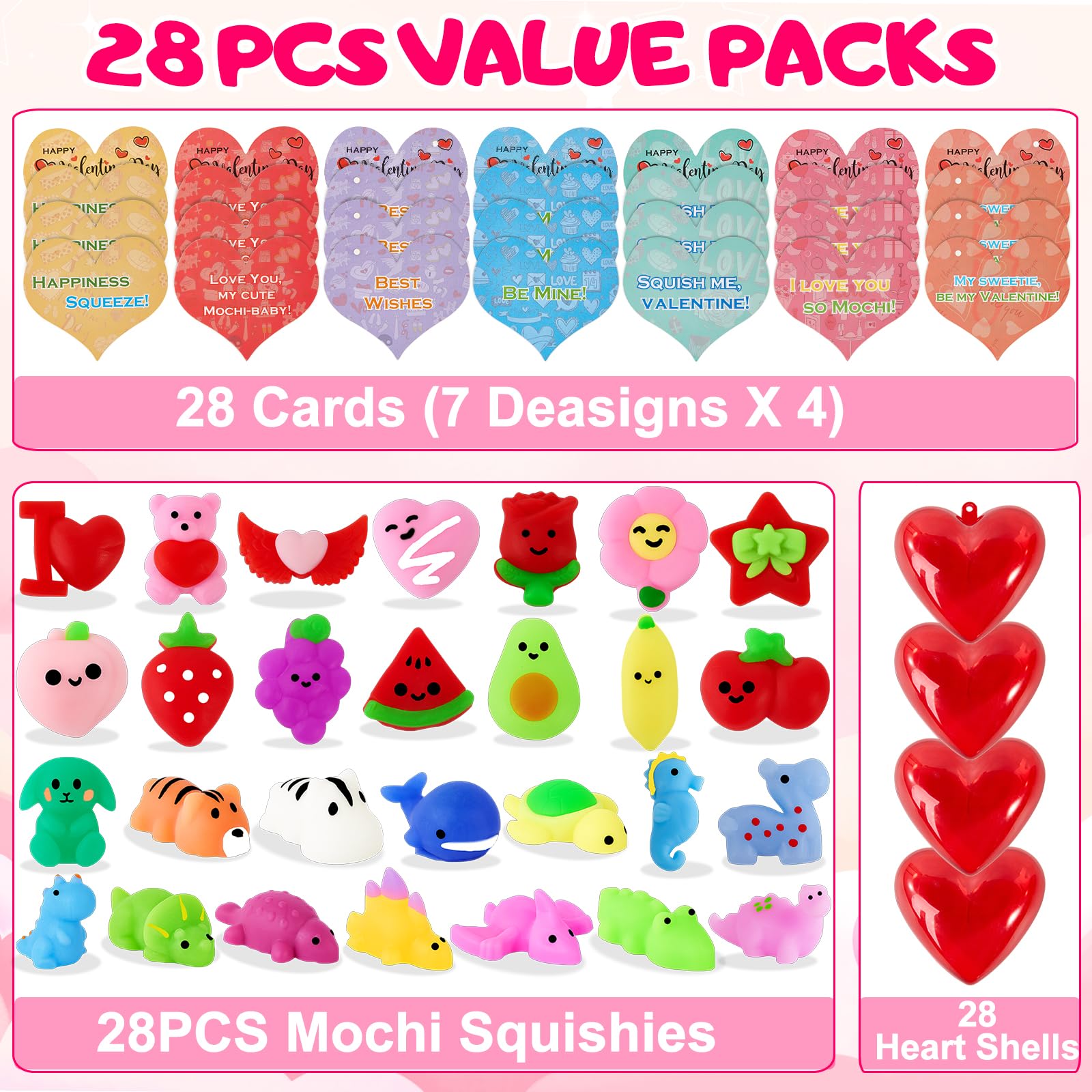 Budbof mochi squishies with heart boxes, a colorful gift pairing for classroom gifting.
