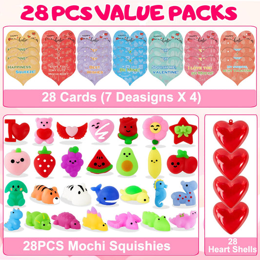 Budbof mochi squishies with heart boxes, a colorful gift pairing for classroom gifting.