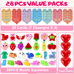 Budbof mochi squishies with heart boxes, a colorful gift pairing for classroom gifting.
