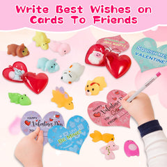 Budbof mochi squishy shark heart box features bright colors that spark sharing.