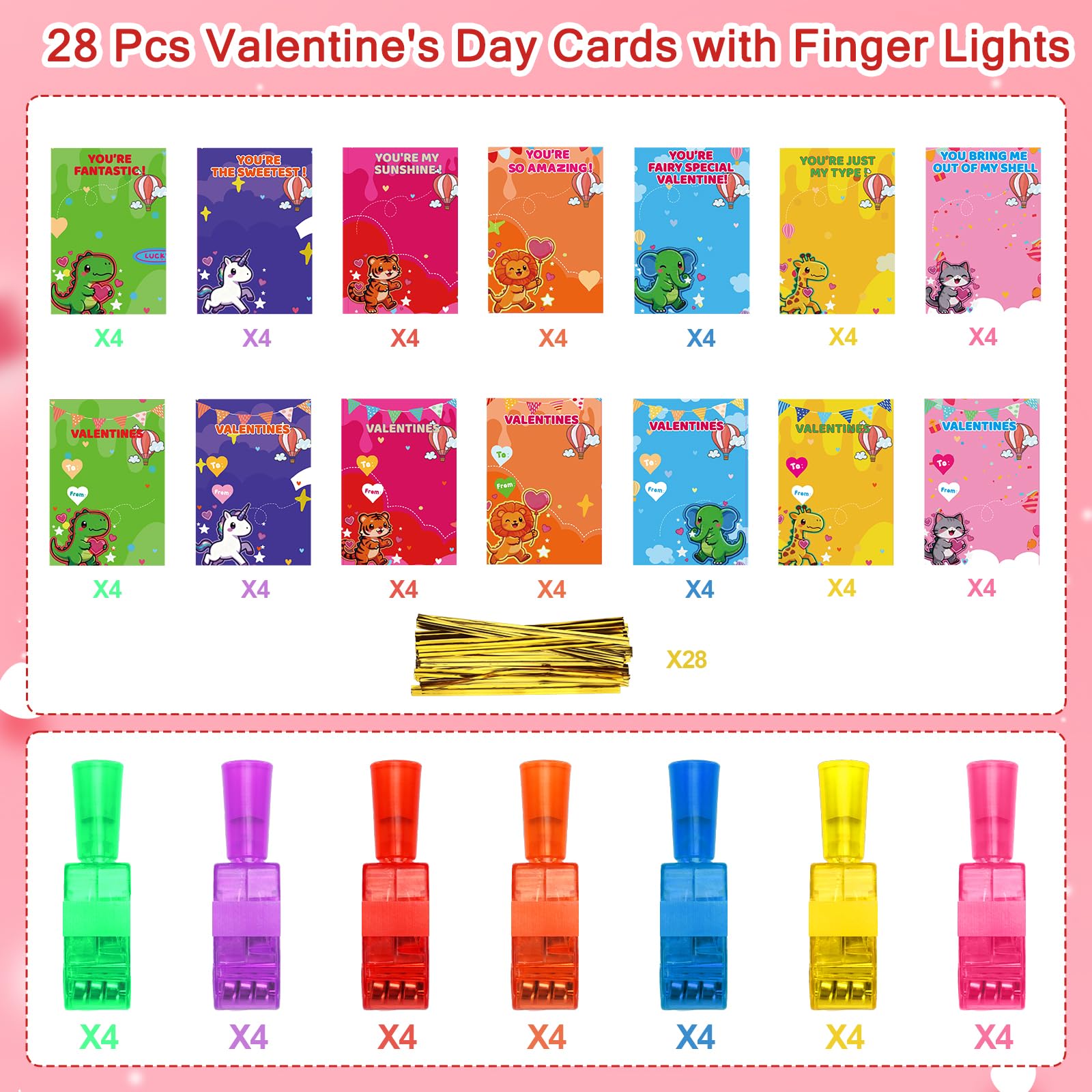 Budbof twist ties attach lights to cards quickly and neatly.