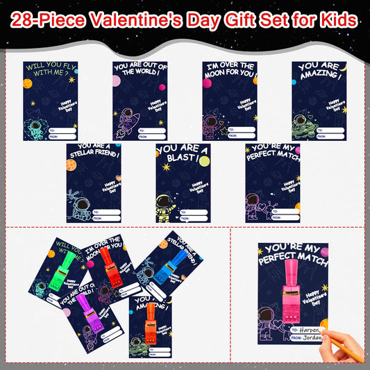 Budbof valentines card with LED finger light, easy classroom attachment for quick exchanges.