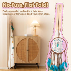BUDDGO teepee tent storage pockets help organize toys and books.