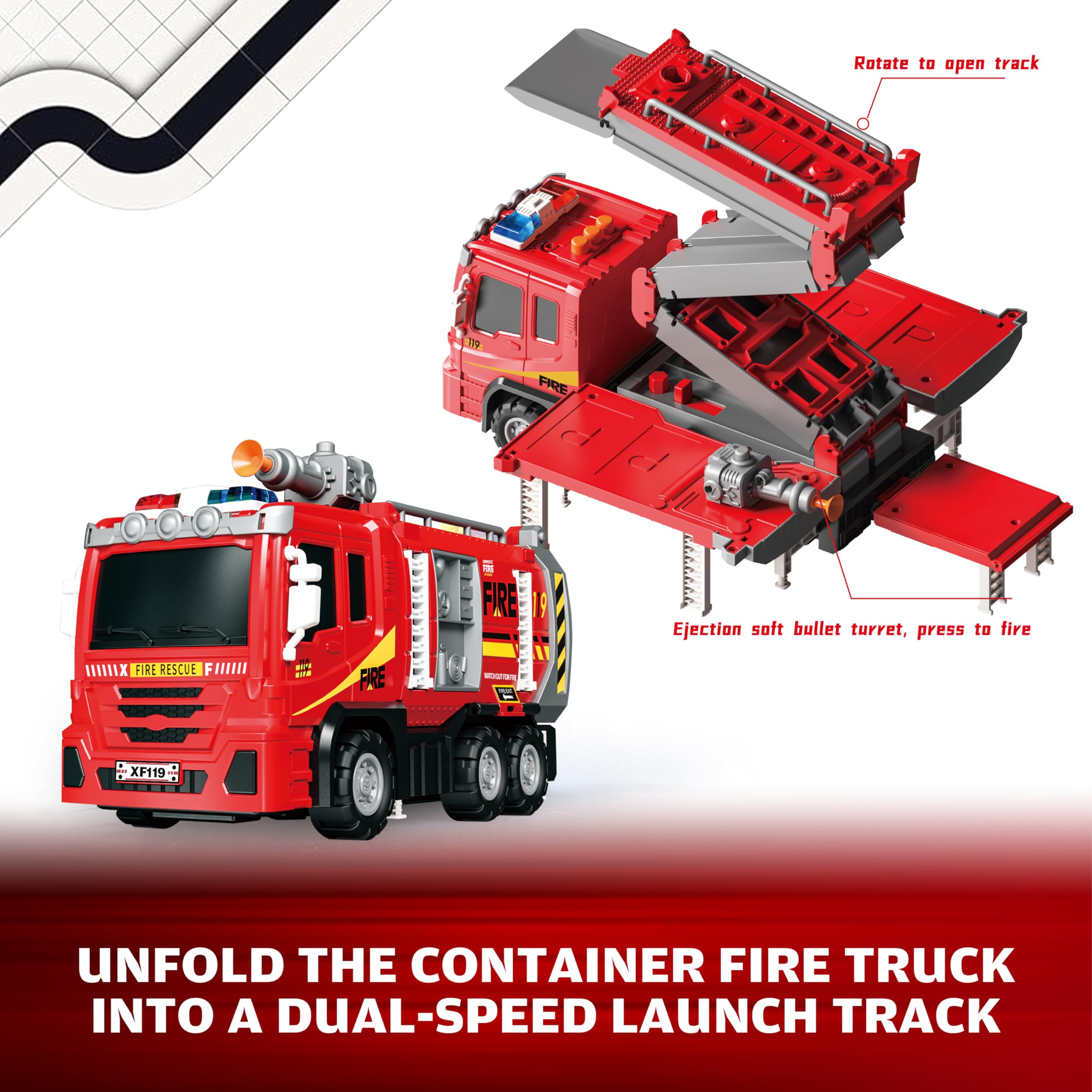 BuddyBight fire truck lights and sounds create immersive play scenarios.