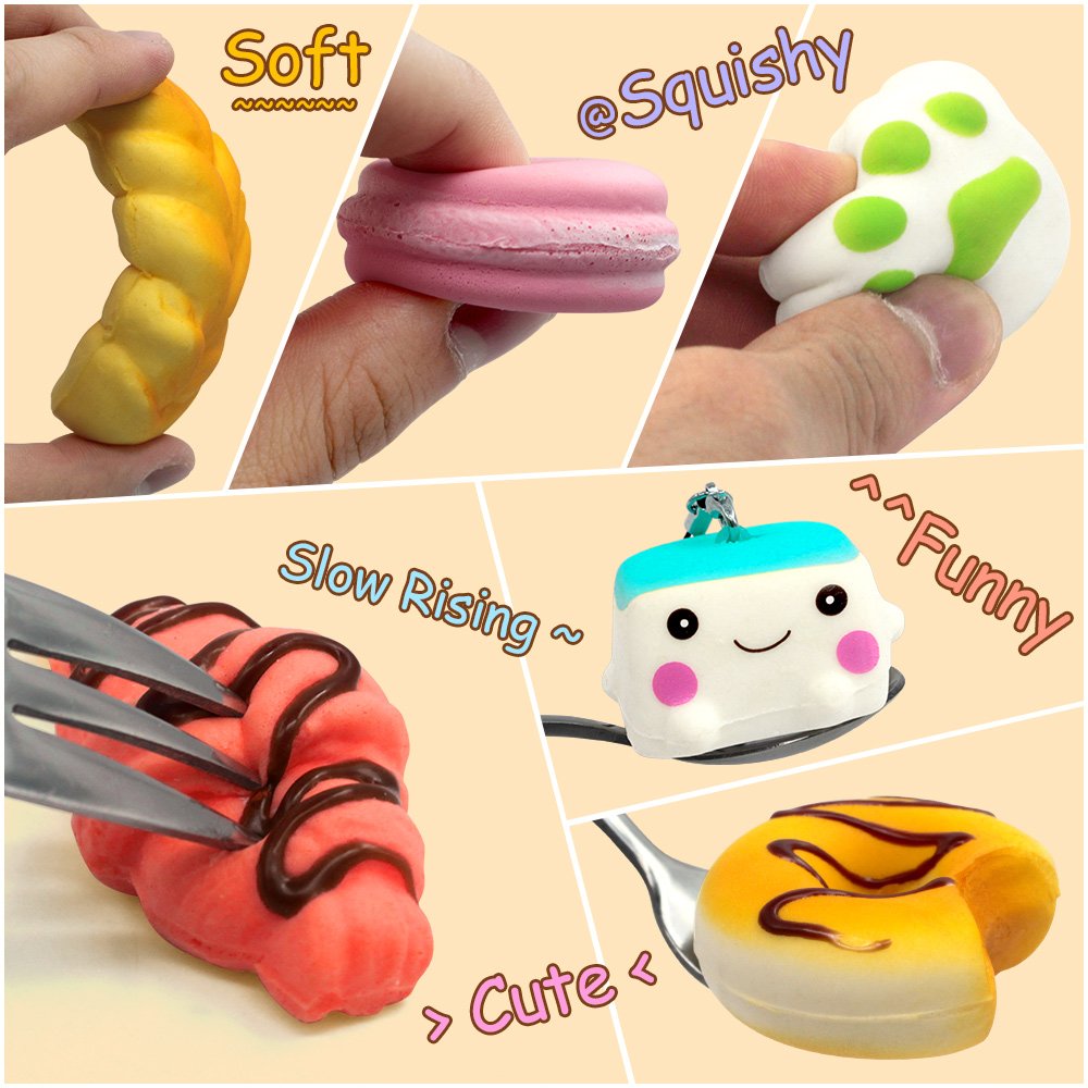 BUDI kawaii mini squishies in vibrant colors for pretend play.