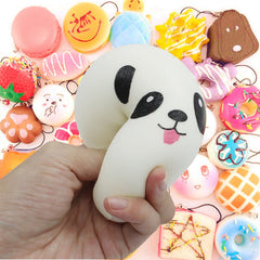 BUDI panda bun slow-rising squishy with a cute expression for tactile fun.