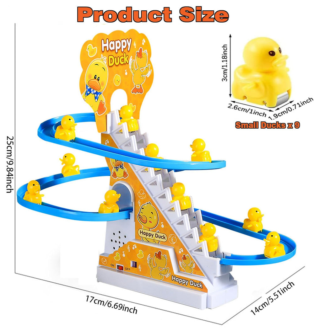 BuerKeo duck slide down feature provides a playful reward after climbing.