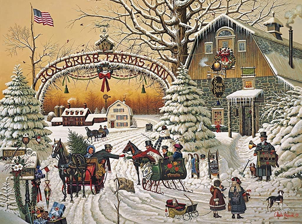 Buffalo Games A Christmas Greeting at Fox Briar Farms Inn inspires family game night.