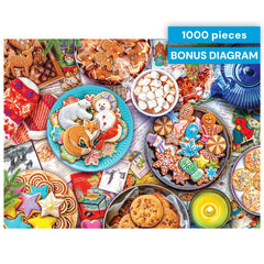 Buffalo Games Aimee Stewart Cookies and Cocoa puzzle-pieces with precise cuts