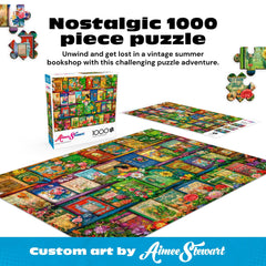 Aimee Stewart floral detail on Vintage Summer Books puzzle to spark creativity while puzzling