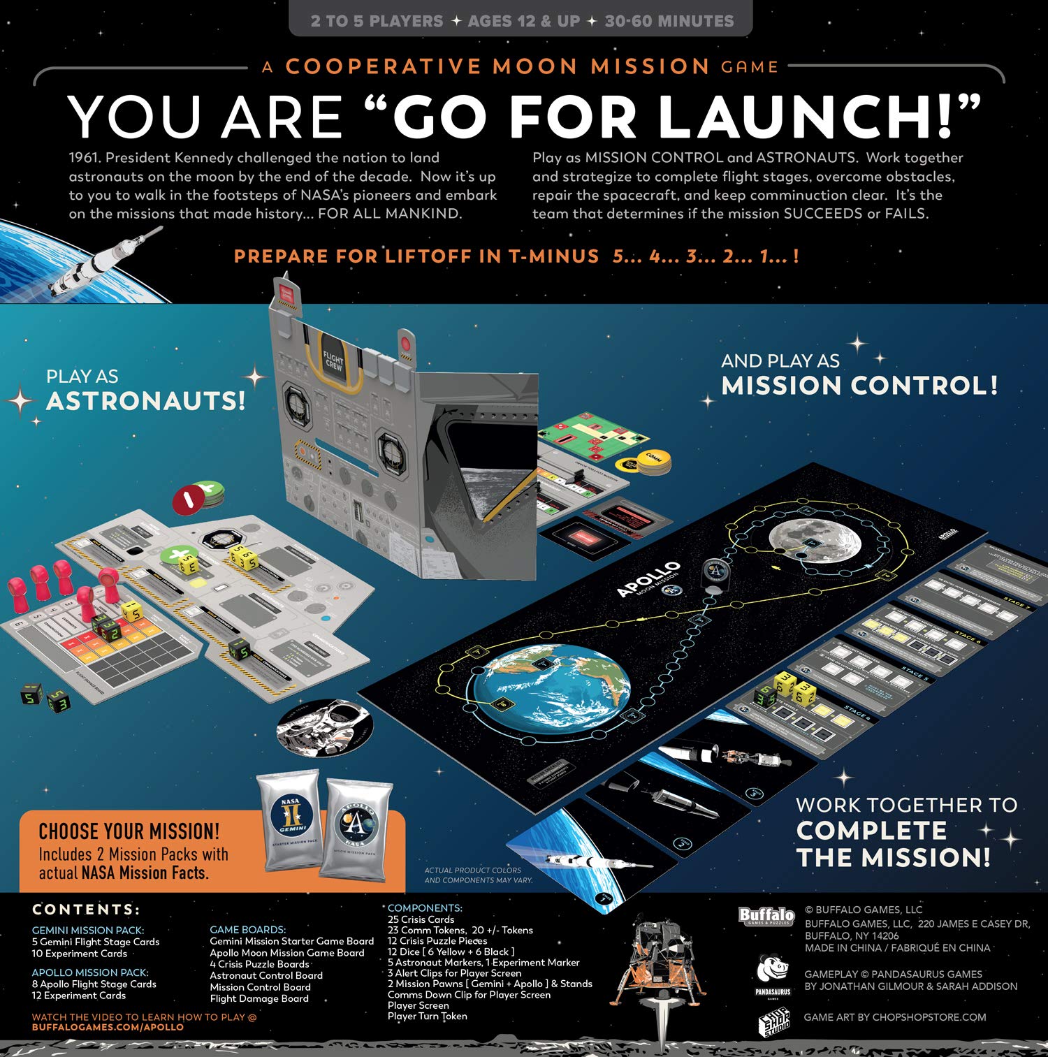 Buffalo Games Apollo Games astronaut figure supports immersive teamwork during missions.