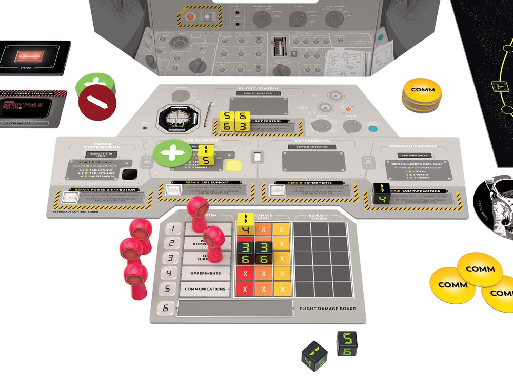 Buffalo Games Apollo Games dice setup enables quick tactical decisions.