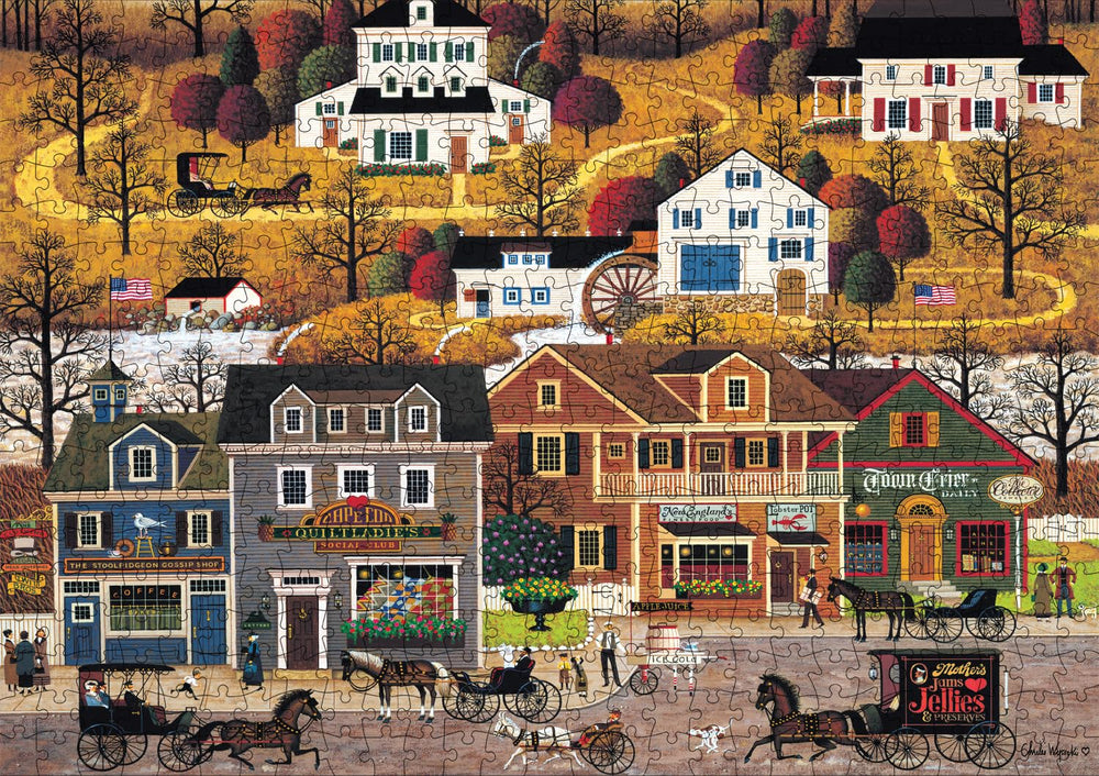 Buffalo Games Hawk River Hollow colorful artwork inspires engaging family puzzle time.