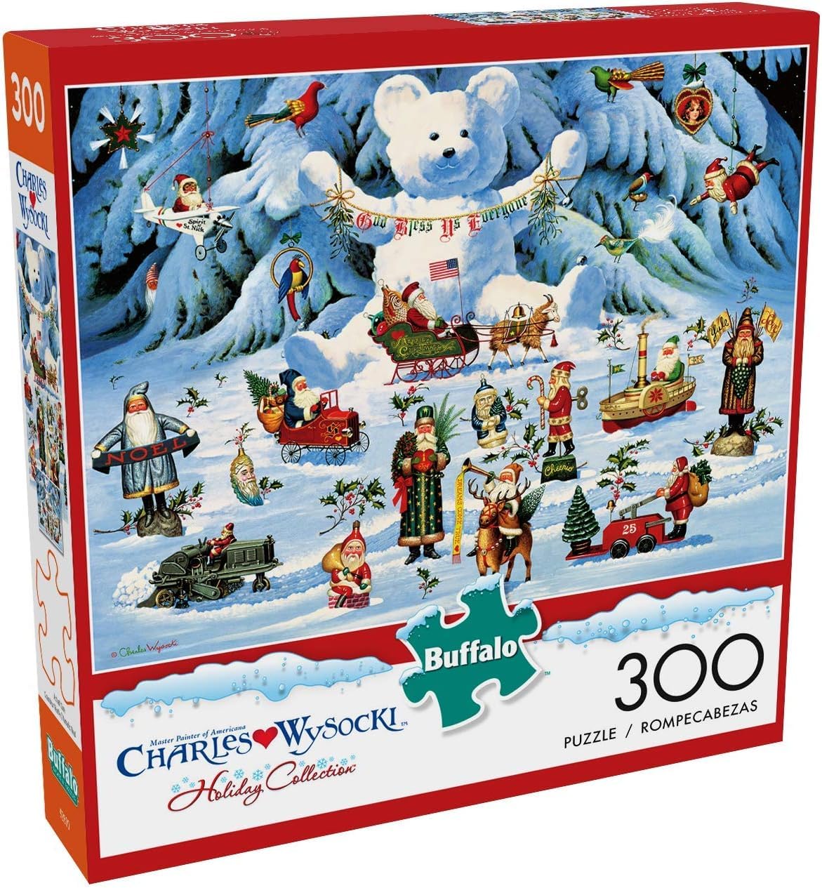 Buffalo Games Jingle Bell Teddy puzzle box ready for family night.