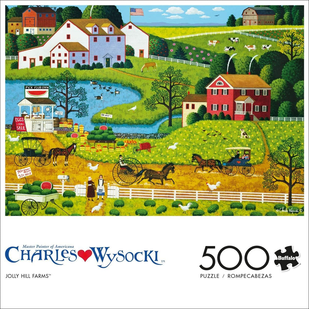 Buffalo Games Charles Wysocki Jolly Hill Farms interlocking pieces ensure a precise fit