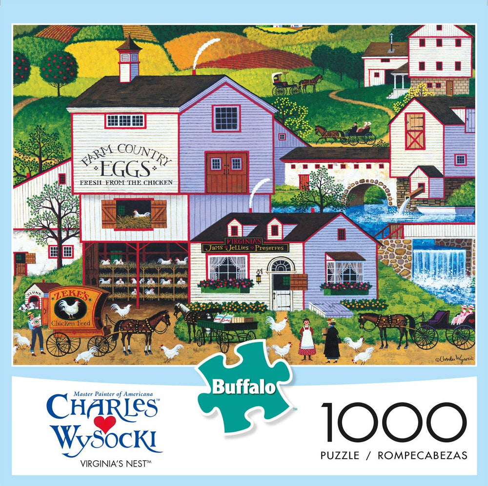 Buffalo Games Virginia's Nest finished puzzle laid out for display and completion
