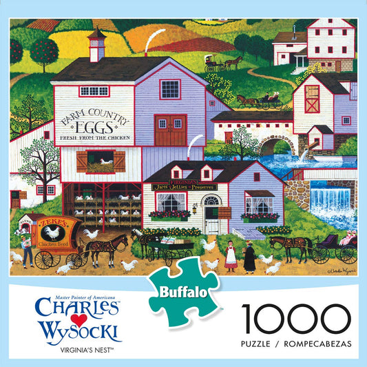 Buffalo Games Virginia's Nest finished puzzle laid out for display and completion